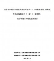 山東祥東新材料科技有限公司年產(chǎn)8.7萬噸抗氧化劑、烷基酚及粗酚精制項(xiàng)目(一期)(一期裝置)竣工環(huán)境保護(hù)驗(yàn)收監(jiān)測(cè)報(bào)告